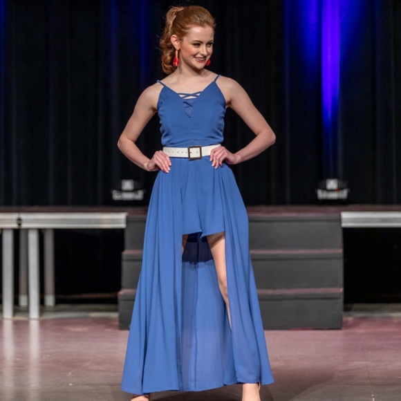 Periwinkle Romper w/ Overskirt - Picture 8 of 8